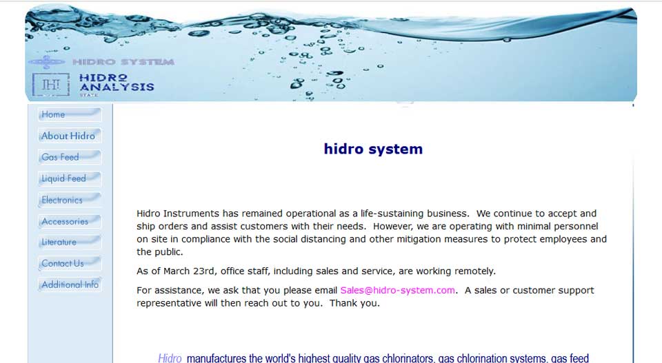 طراحی سایت Hidro System